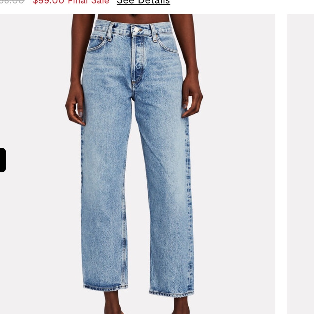 Agolde Light Blue Straight Leg Jeans Wyman low slung